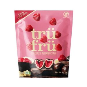 Tru Fru Hyper-Dried Raspberries White & Dark Chocolate 4.2oz 6ct